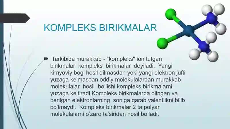 Kompleks birikmalar 2