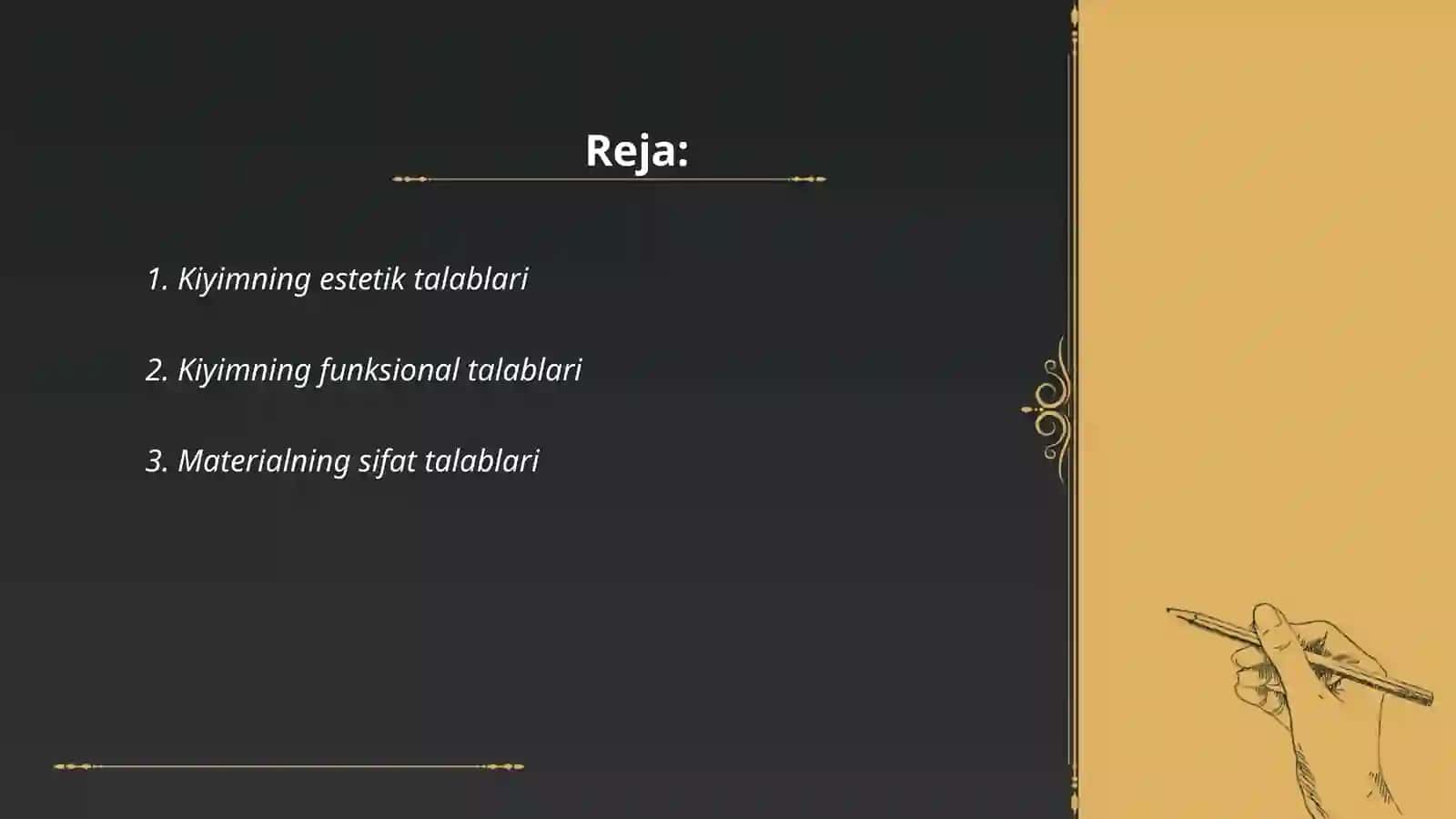Kiyim va unga quyiladigon talablar 2
