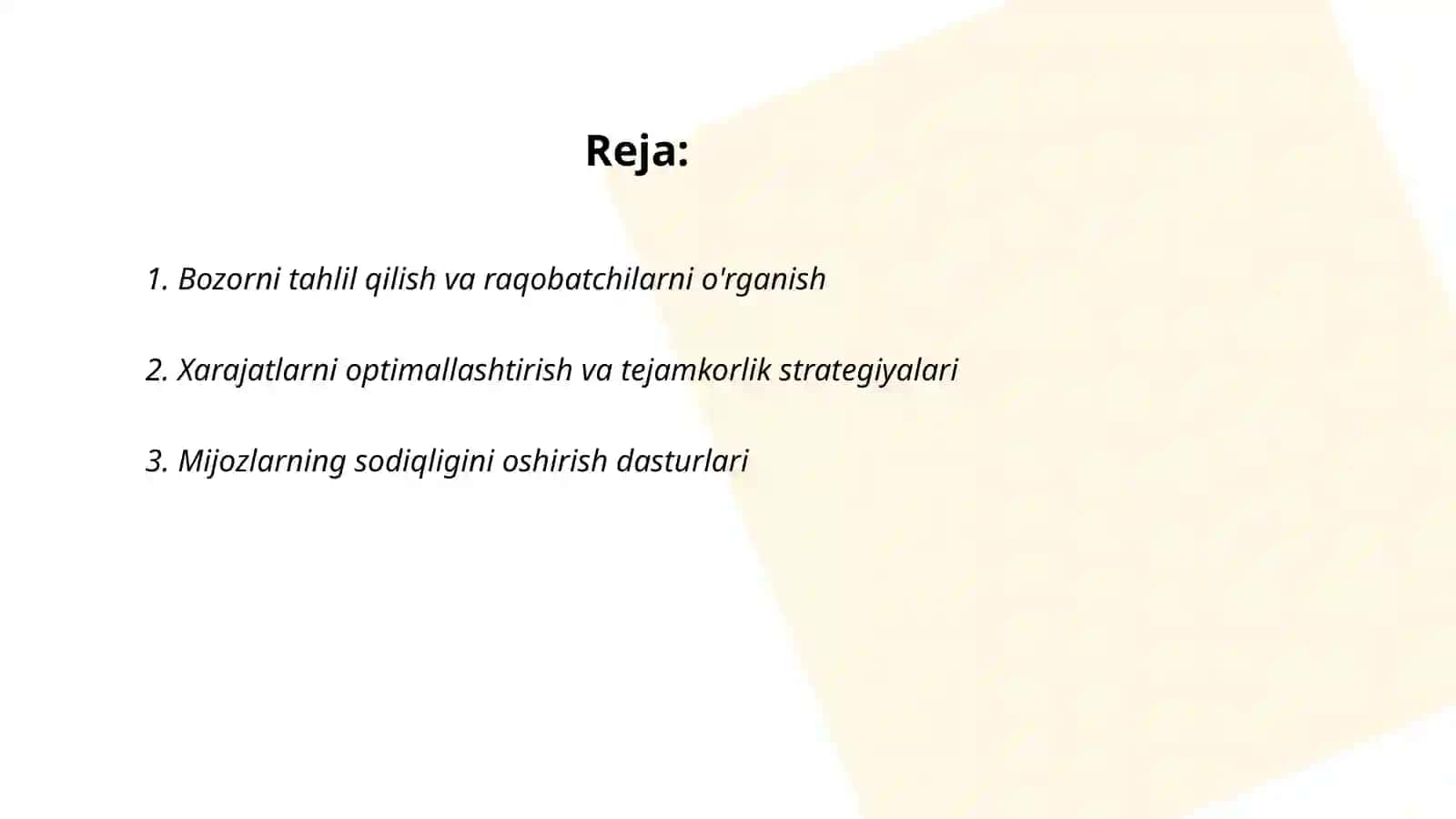 Mehmonxona va restoran biznesida inqirozga qarshi strategiyalar 2