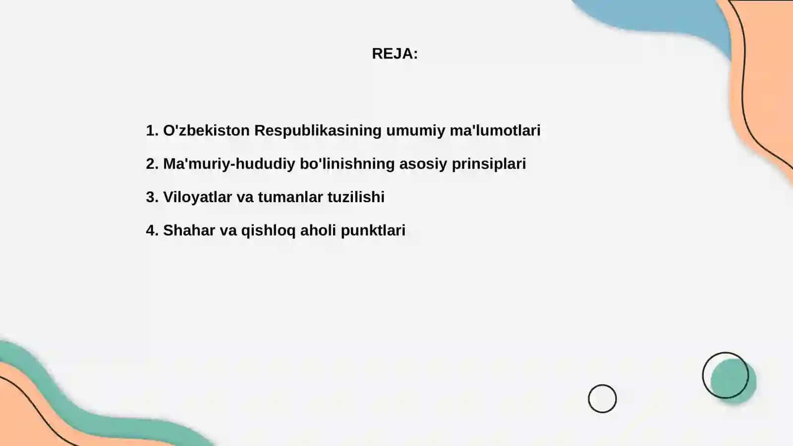 O'zbekiston Respublikasining ma'muriy - hududiy tuzilishi 2