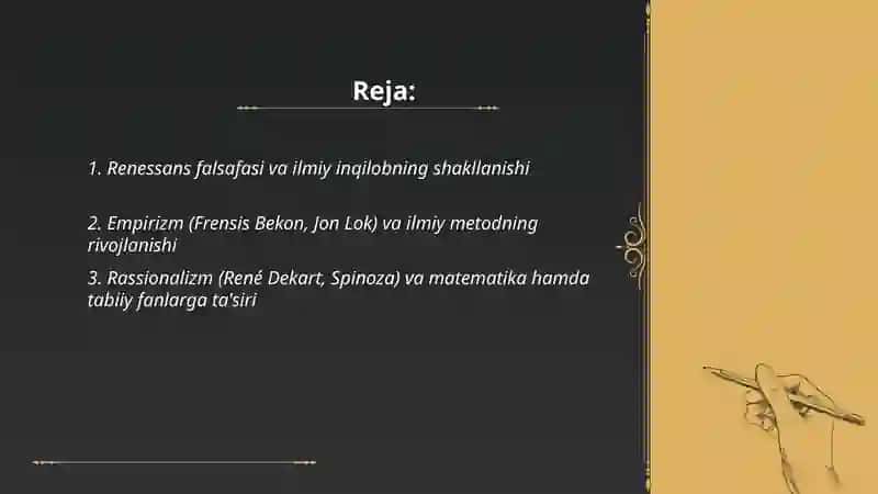 G'arb falsafasining ustuvor yo'nalishlari va ularning fan taraqqiyotiga ta'siri 2
