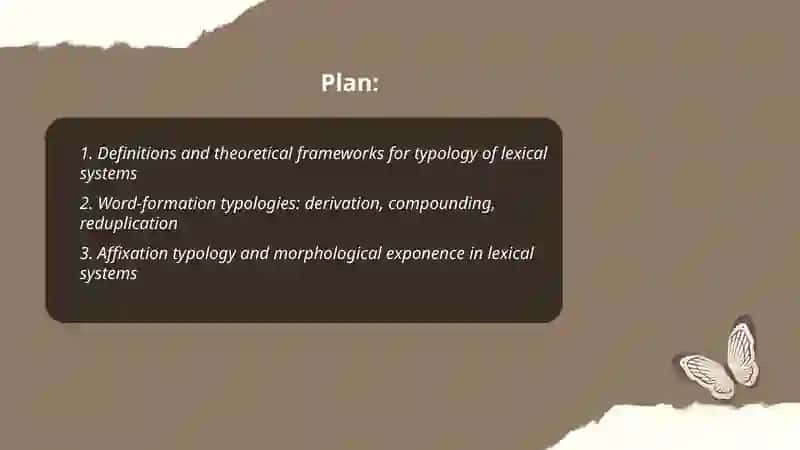 Typology of lexical systems 2