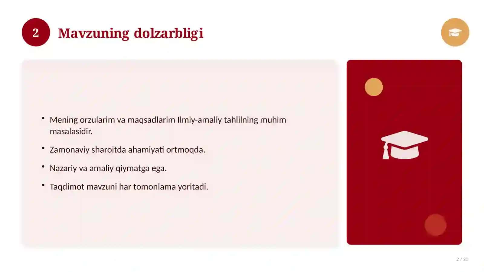 Mening orzularim va maqsadlarim 2