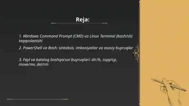 Windows va Linux buyruqlar qatori interfeysi va Versiyalarni boshqarish 2
