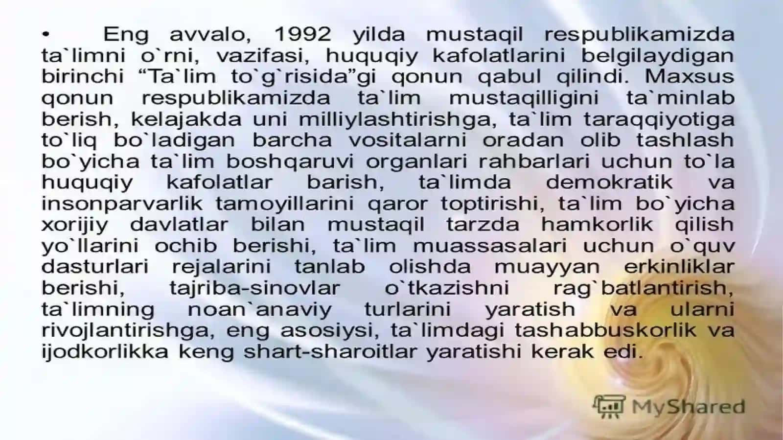 TA’LIM TO’G’RISIDAGI QONUNNI MAZMUNI 2