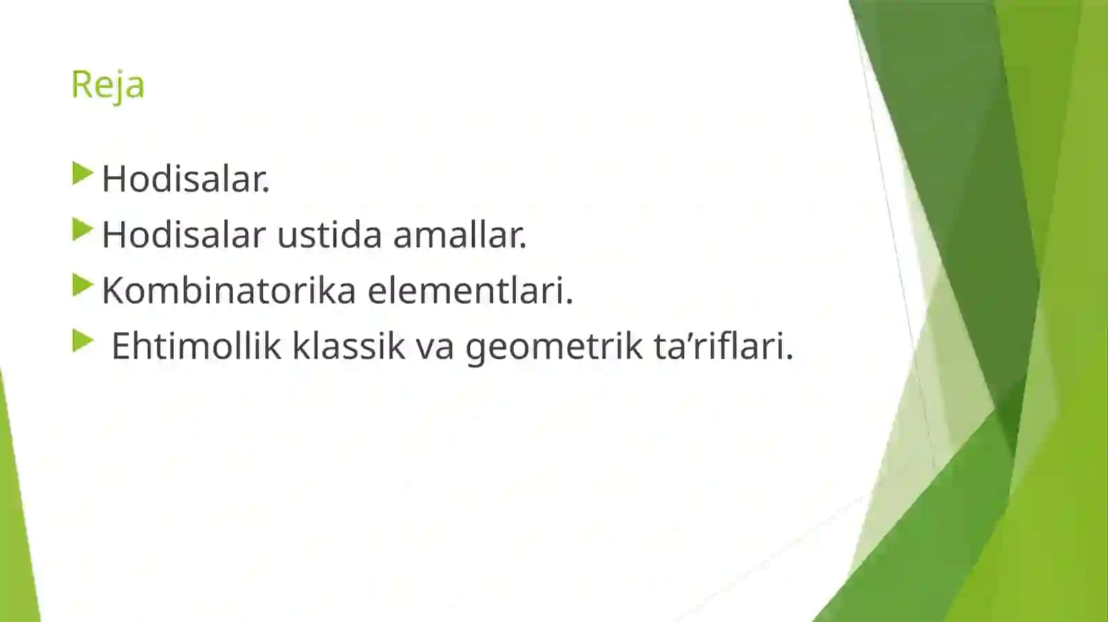 Ehtimollik va statistika 2