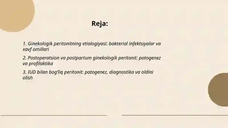 Ginekologik peritonitlar 2