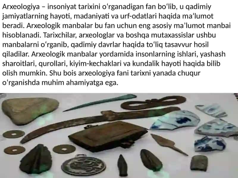Arxeologik va moddiy manbalar 2
