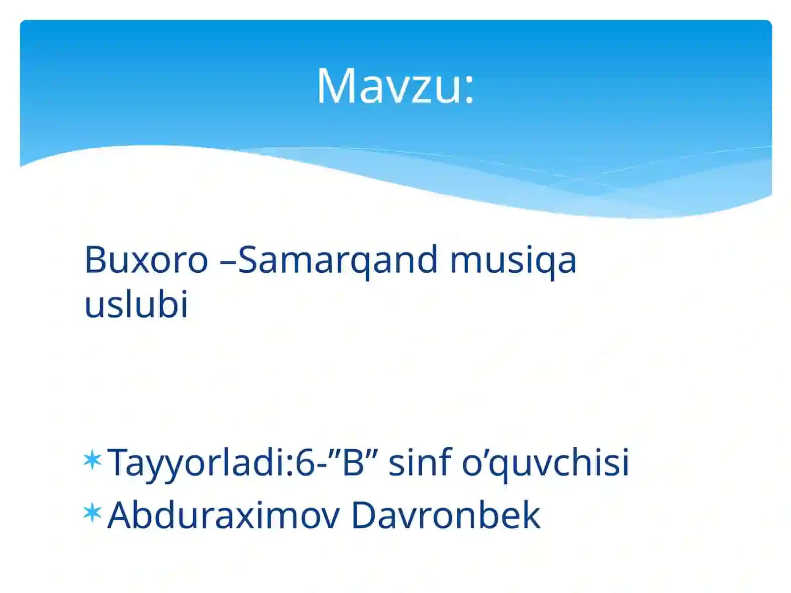 Buxoro–Samarqand musiqa uslubi 2