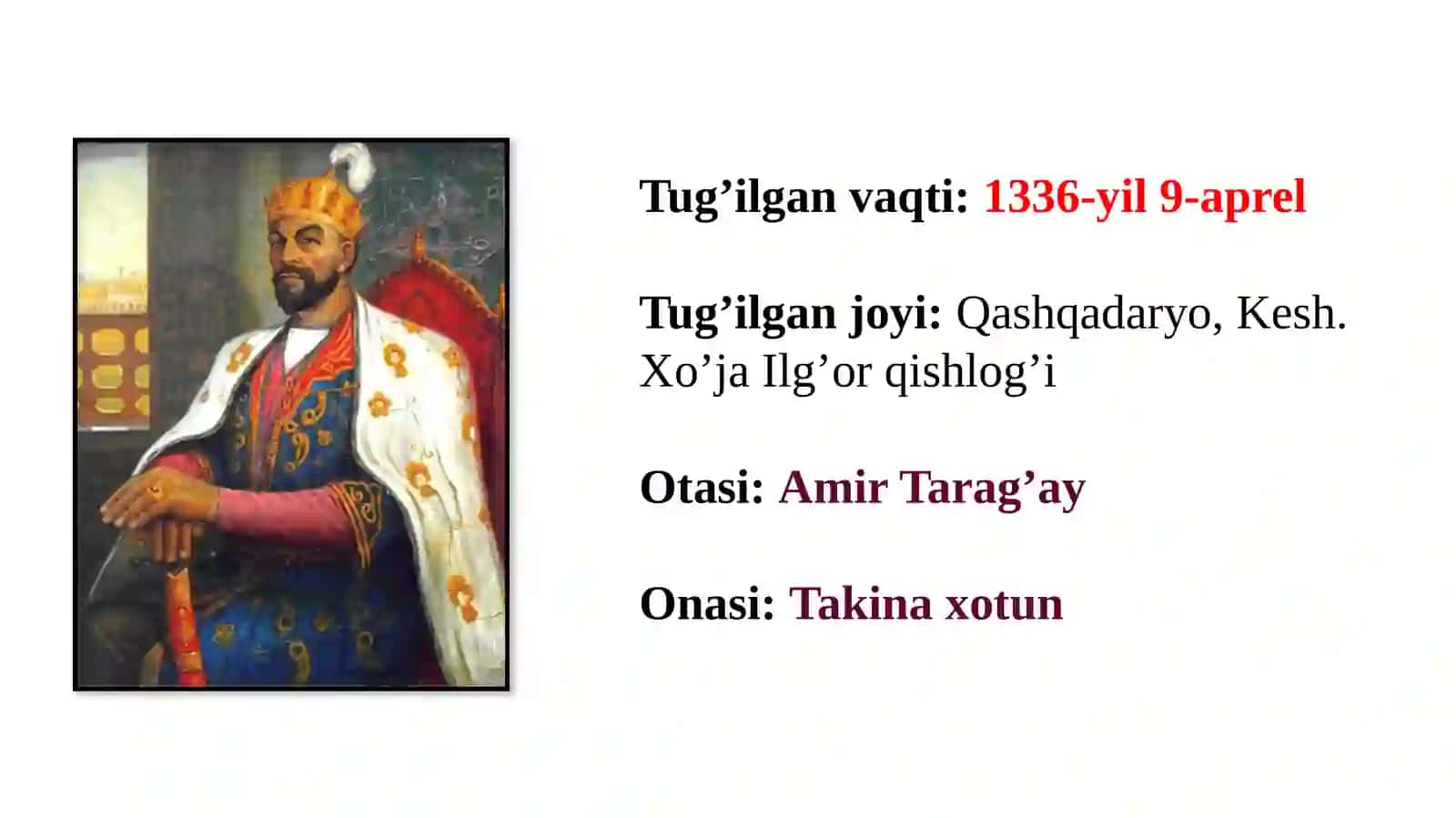 Amir Temur hokimiyati tepasiga kelishi 2