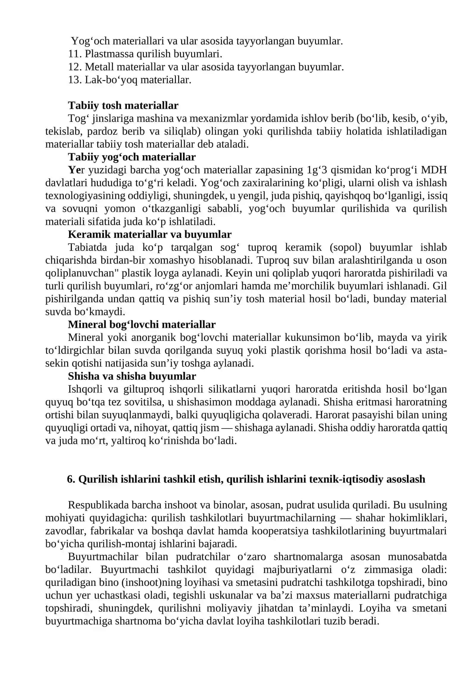 Qurilish materiallari va ishlab chiqarish texnologiyasi asoslari 2
