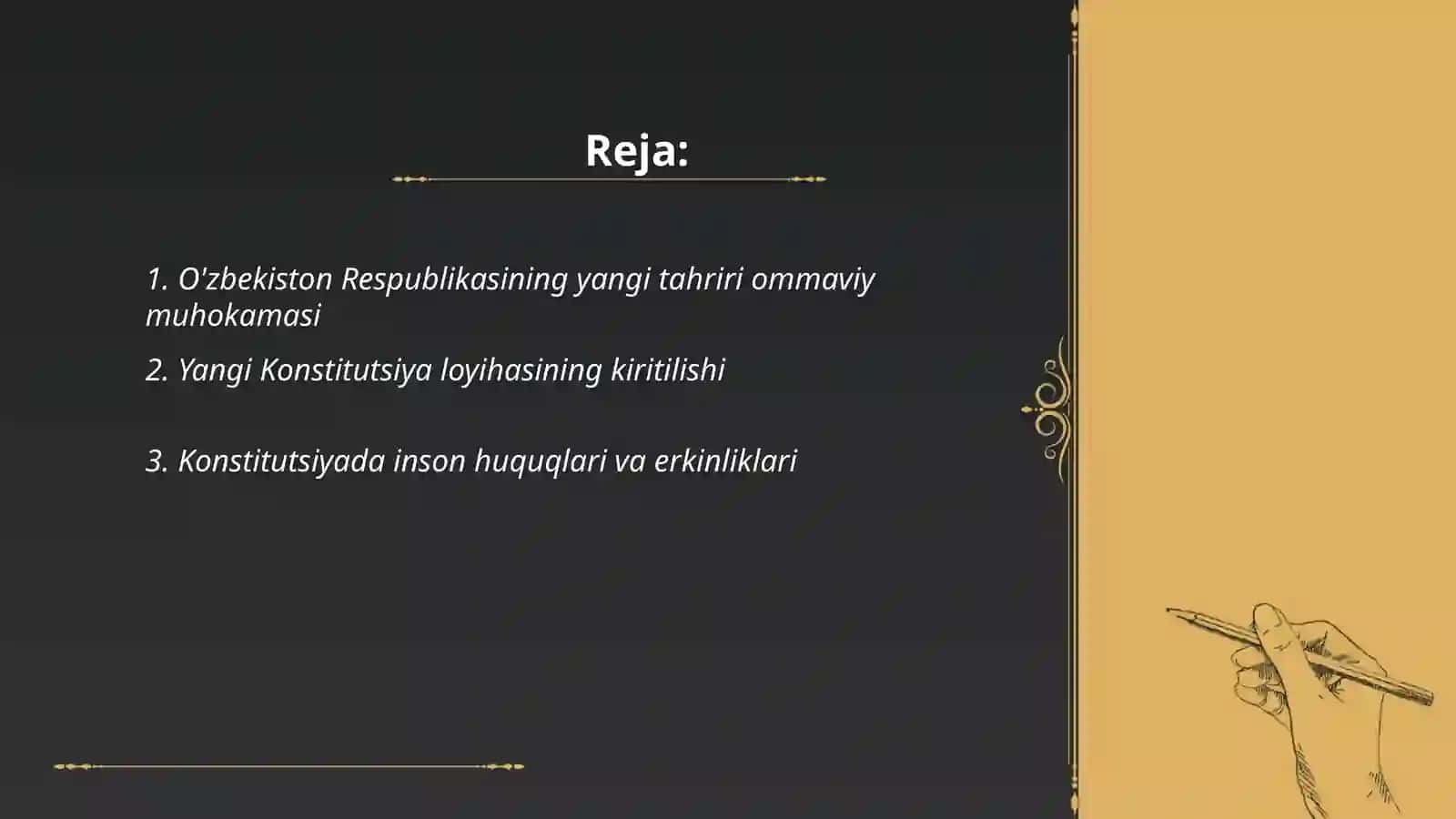 O'zbekiston Respublikasining yangi tahriri ommaviy muhokamasi 2