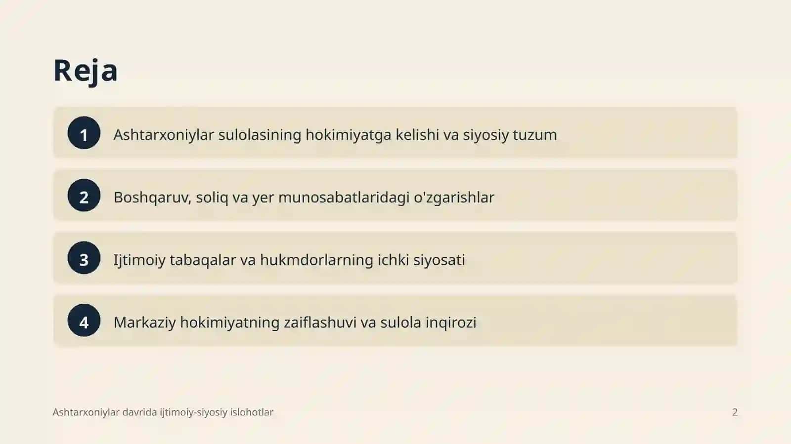 Ashtarxoniylar davrida ijtimoiy-siyosiy islohotlar 2