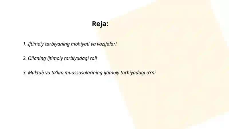 Ijtimoiy tarbiya 2