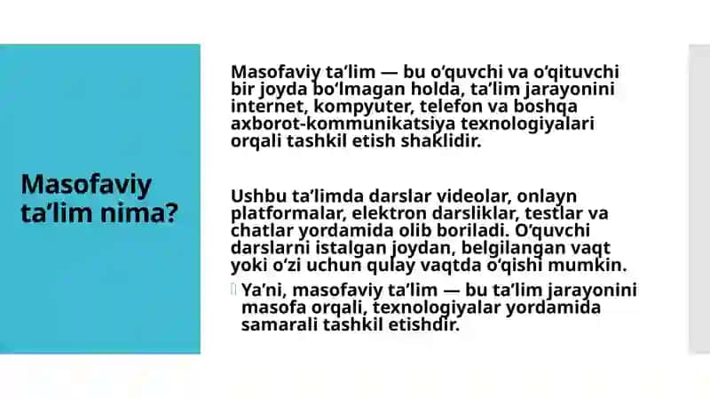 Masofaviy ta'lim 2