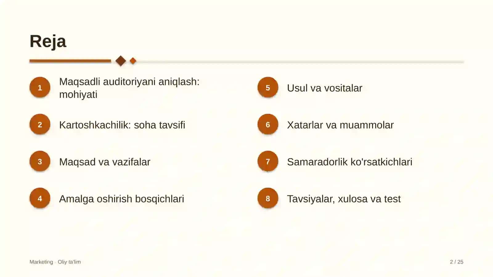 Kartoshkachilikda maqsadli auditoriyani aniqlash 2