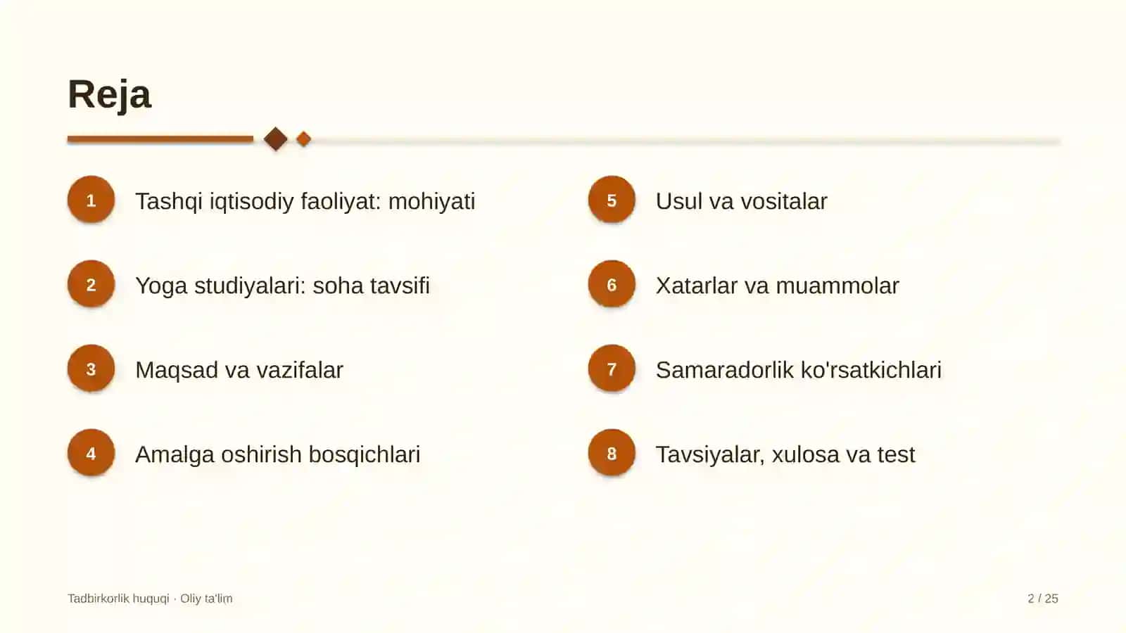 Yoga studiyalarida tashqi iqtisodiy faoliyat 2