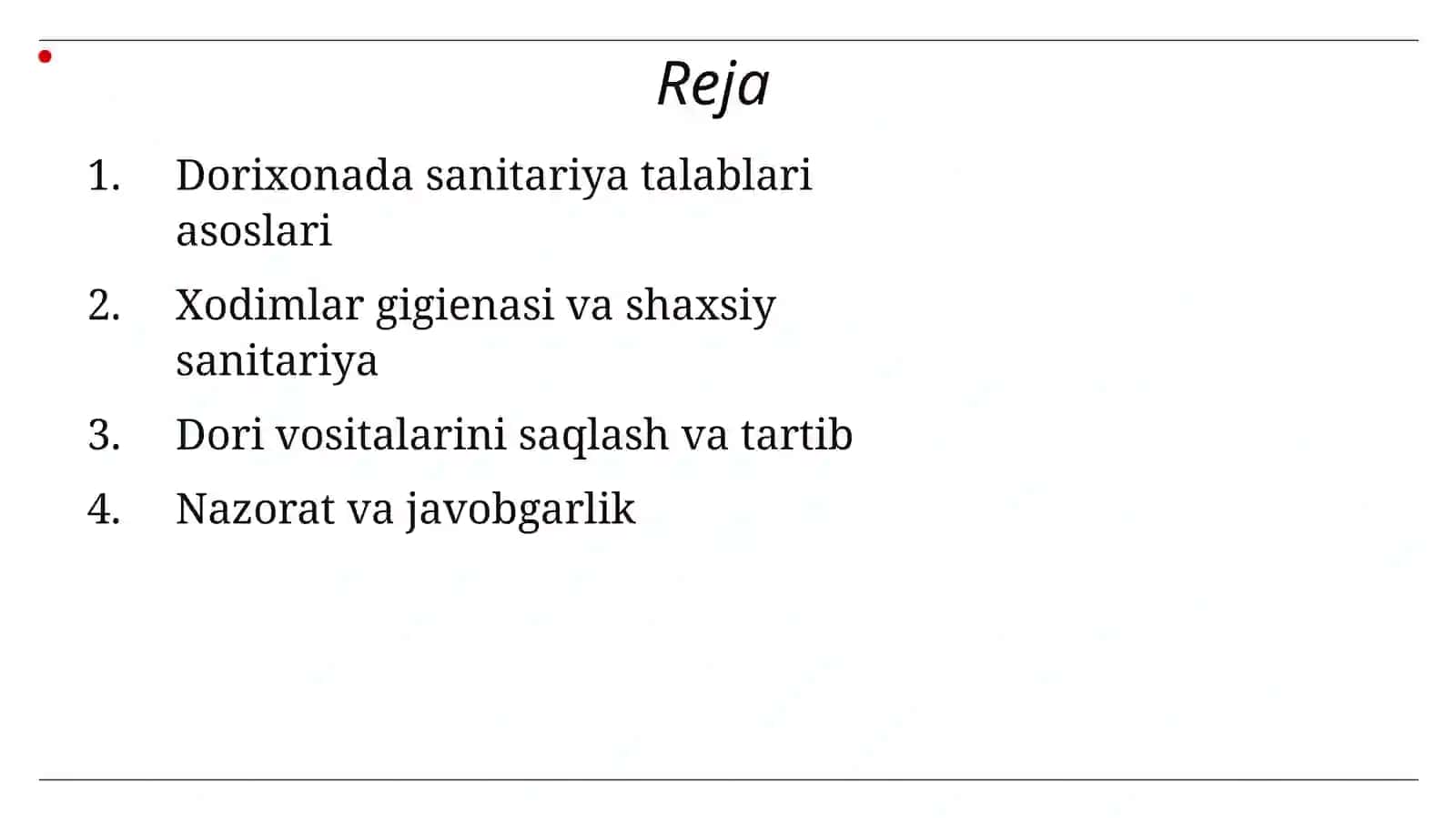 Dorixonada Sanitariya Qoidalari 2