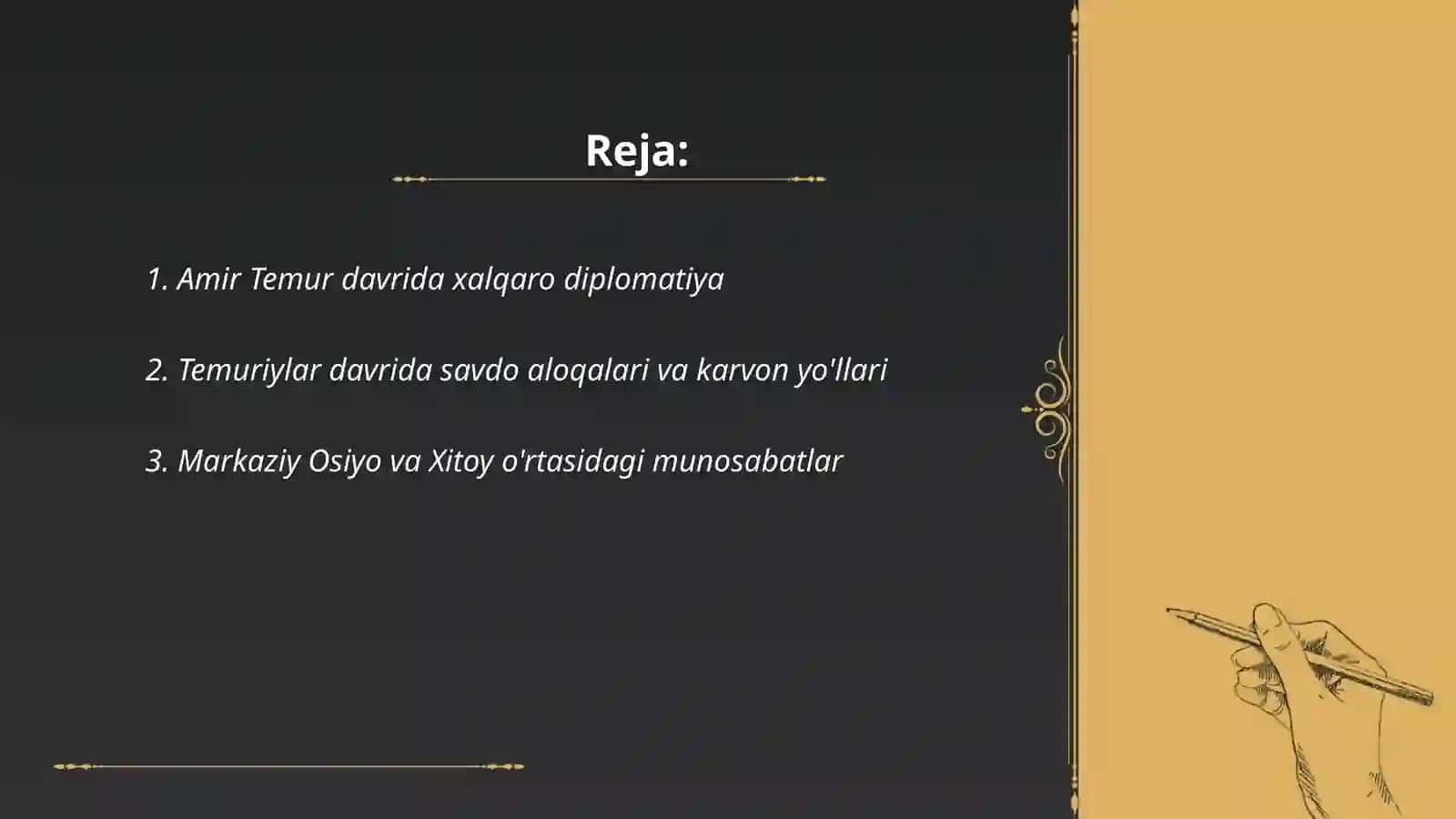 Amir Temur va Temuriylar davrida xalqaro munosabatlar 2