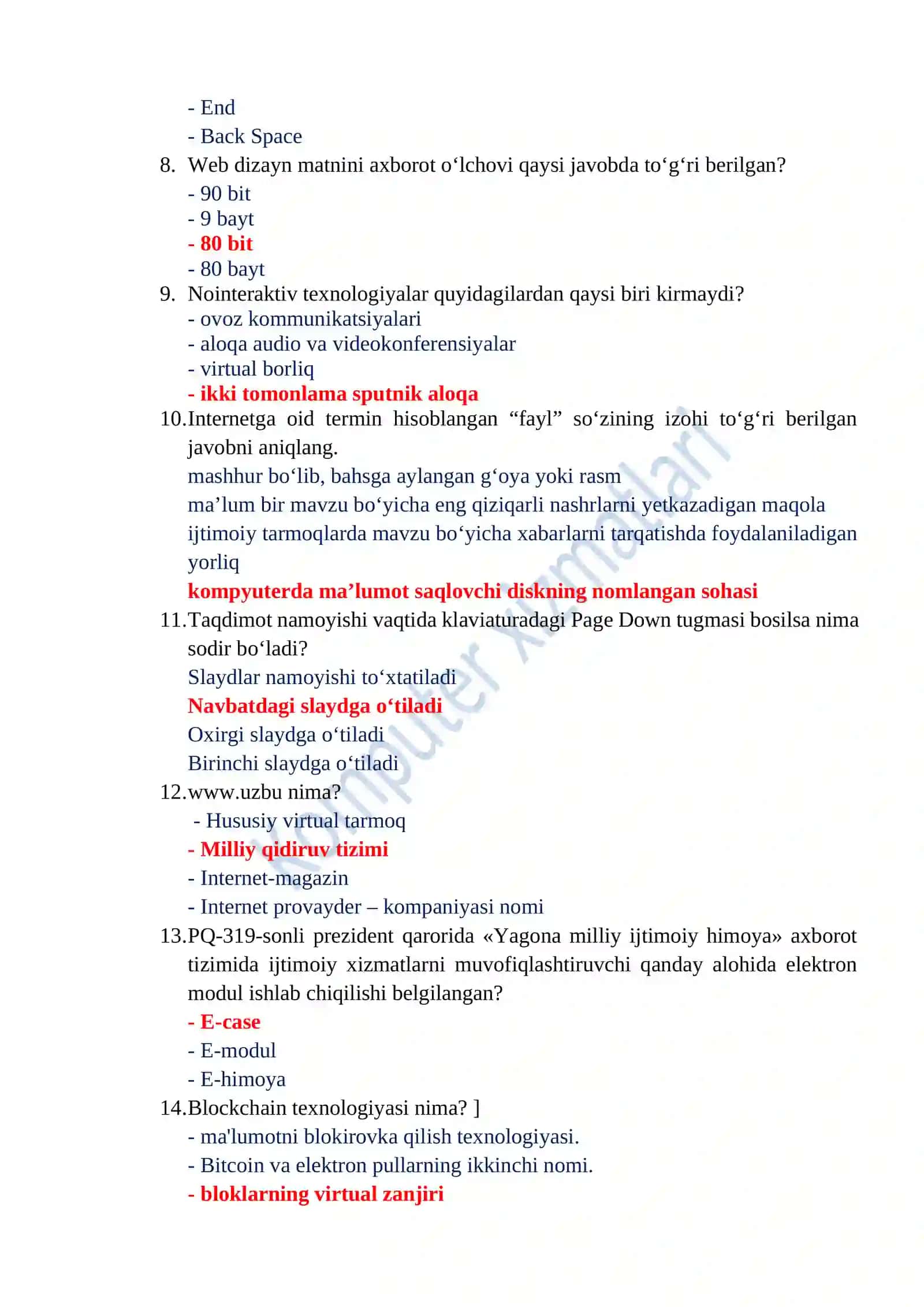 Argos test javoblari Axborot kommunikatsiya texnologiyalari 2026 2
