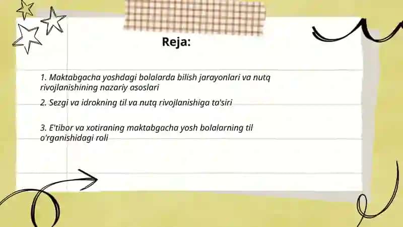 Maktabgacha tarbiya davrida bilish jarayonlari va nutqning rivojlanish qonuniyatlari 2