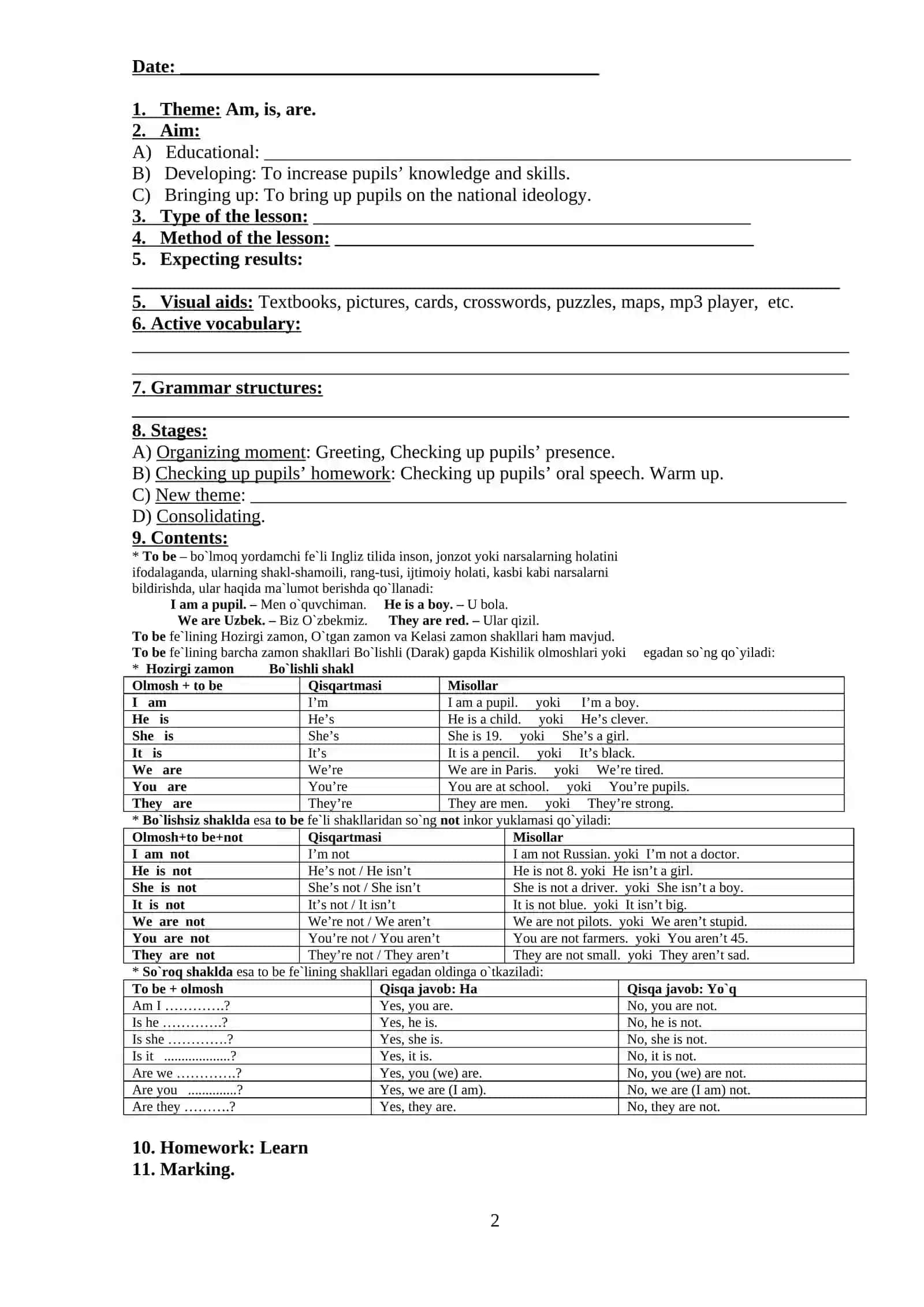 Unit 1 Lesson Plan 2