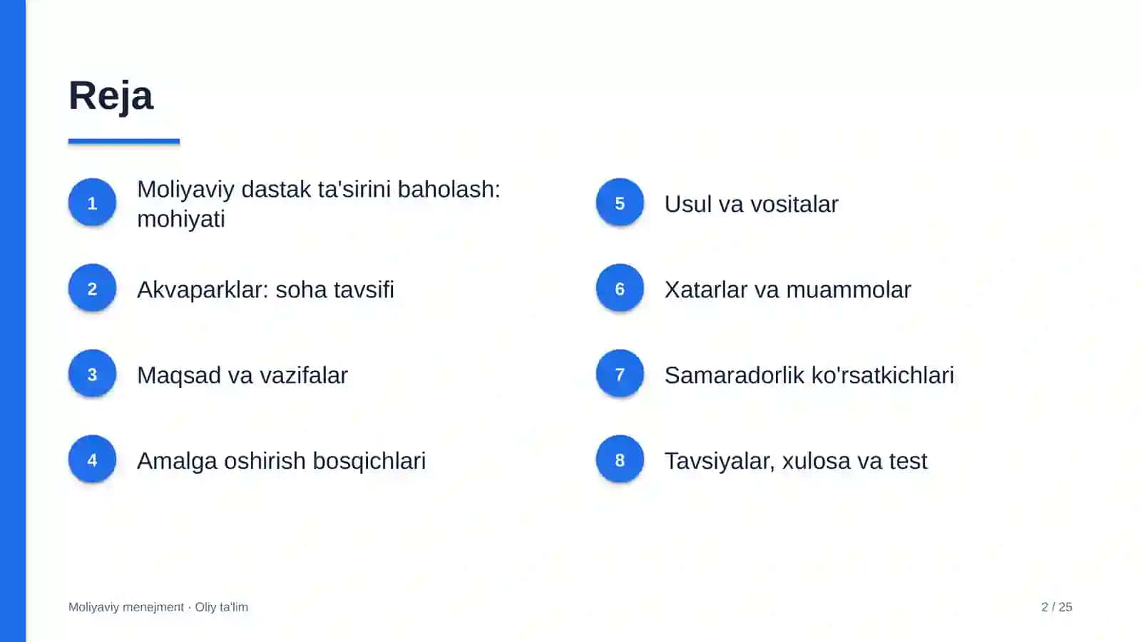 Akvaparklarda moliyaviy dastak ta'sirini baholash 2