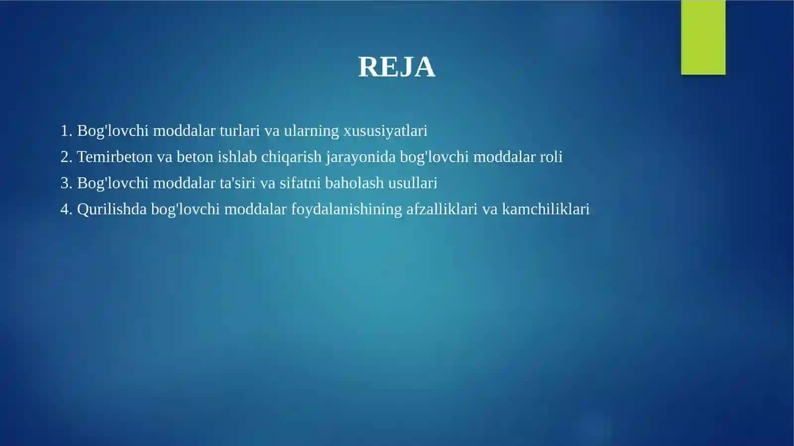 Bog'lovchi moddalar. 2
