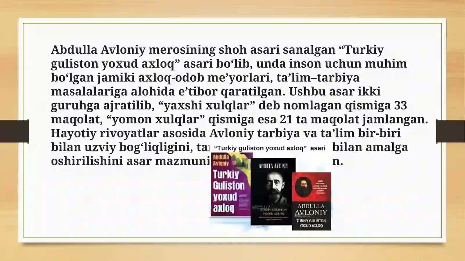 Turkiy Guliston yoxud axloq asari 2