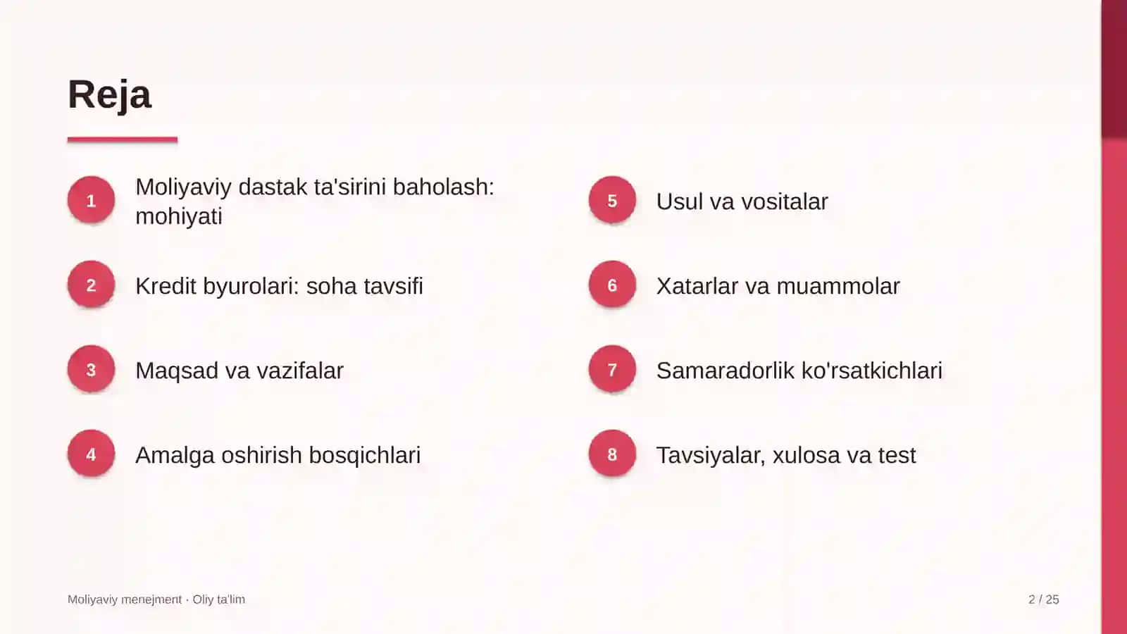 Kredit byurolarida moliyaviy dastak ta'sirini baholash 2