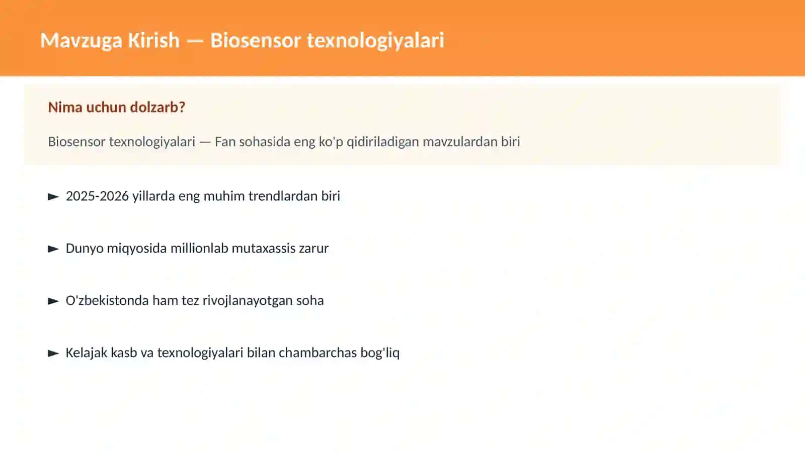 Biosensor texnologiyalari 2