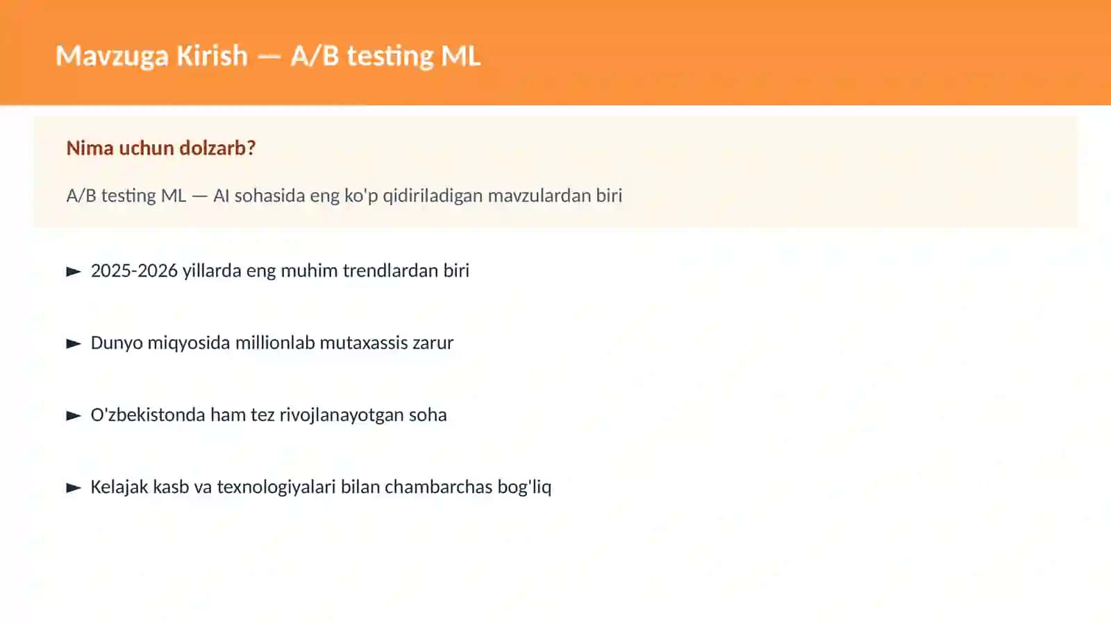 A/B testing ML 2