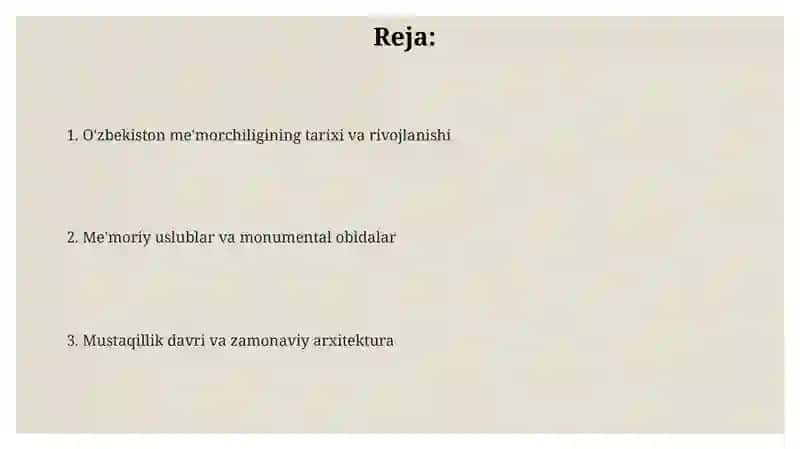 Oʻzbekiston arxitekturasi 2