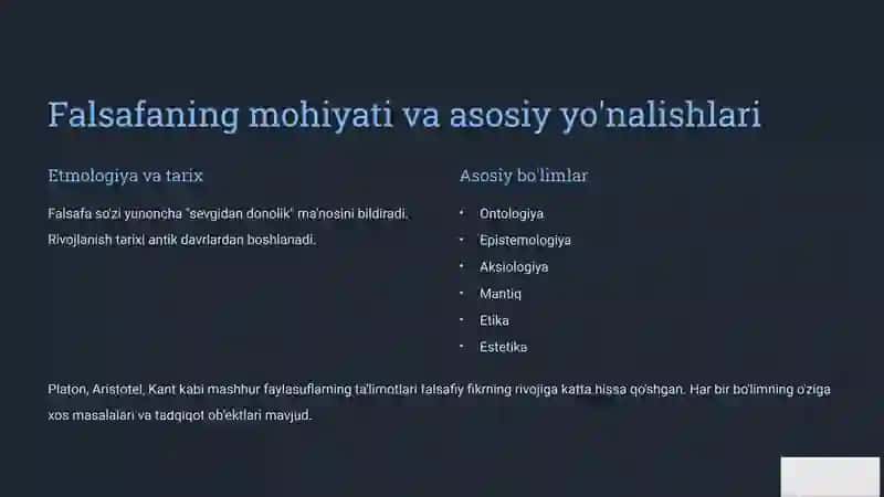 Falsafa fan va dunyoqarash sifatida 2