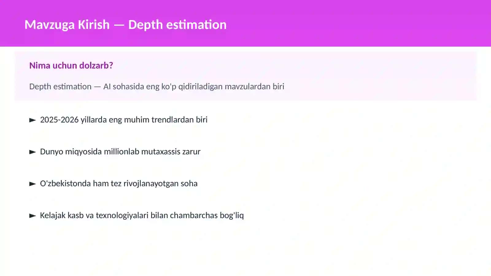 Depth estimation 2