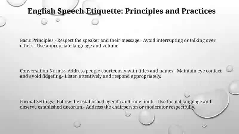 English Speech Etiquette 2