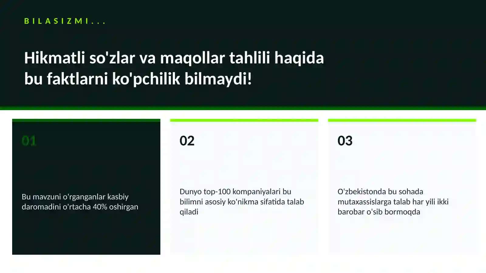 Hikmatli so'zlar va maqollar tahlili 2