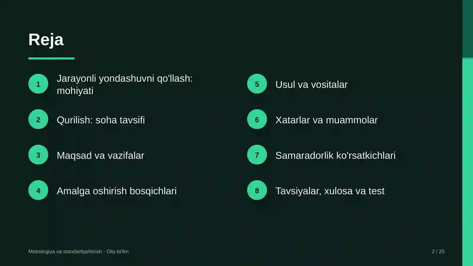 Qurilishda jarayonli yondashuvni qo'llash 2