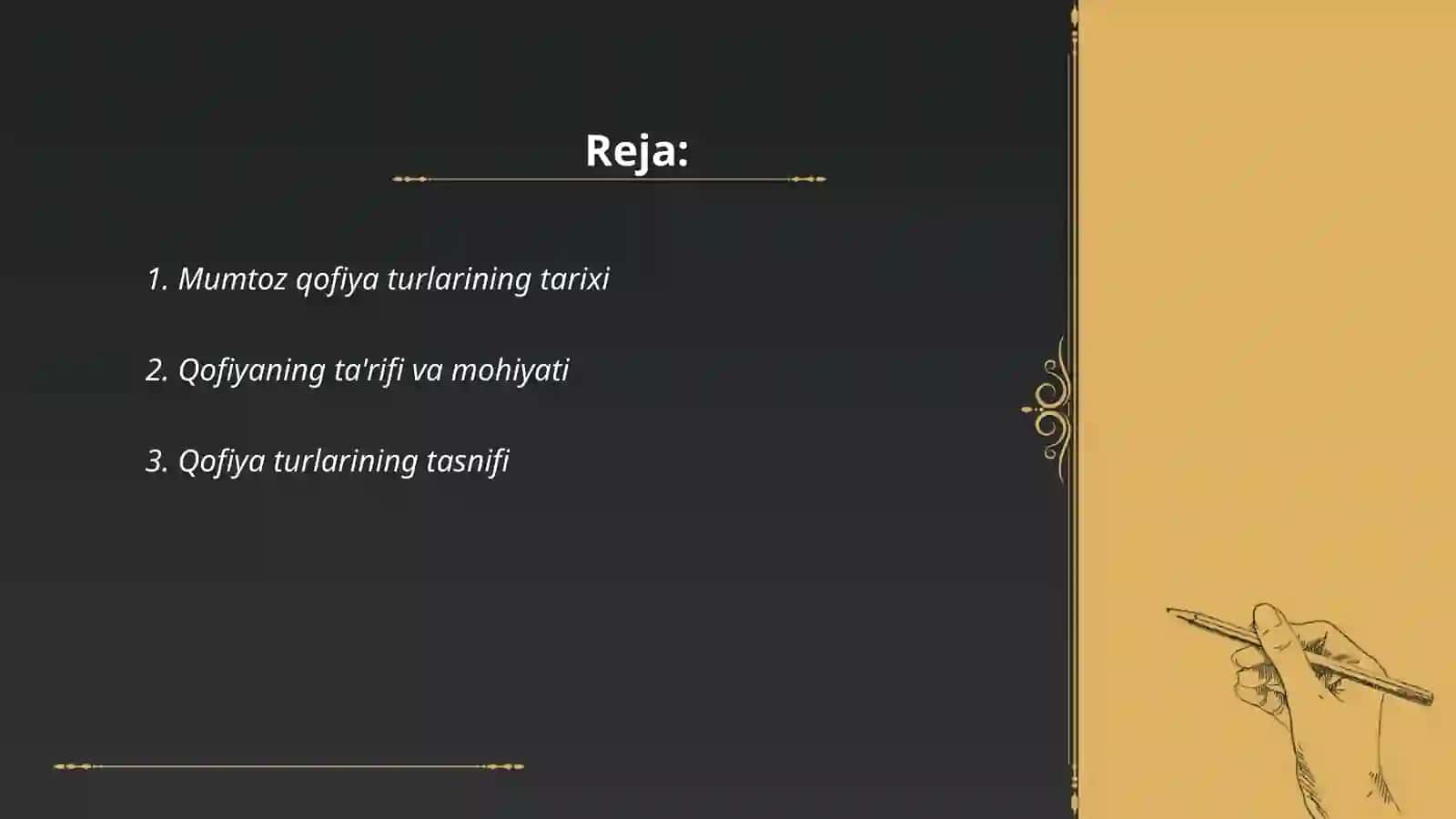 Mumtoz qofiya turlari 2