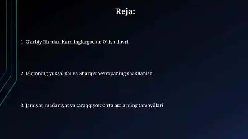 Ilk o'rta asrlar tarixi 2