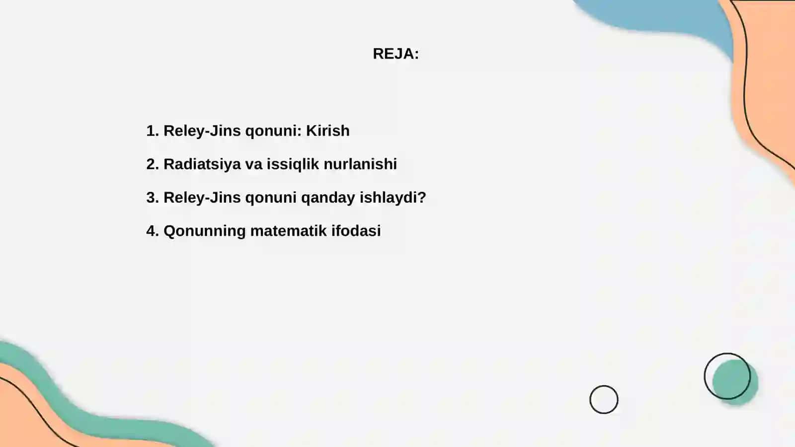 Reley-Jins qonuni.Optik pirometriya 2