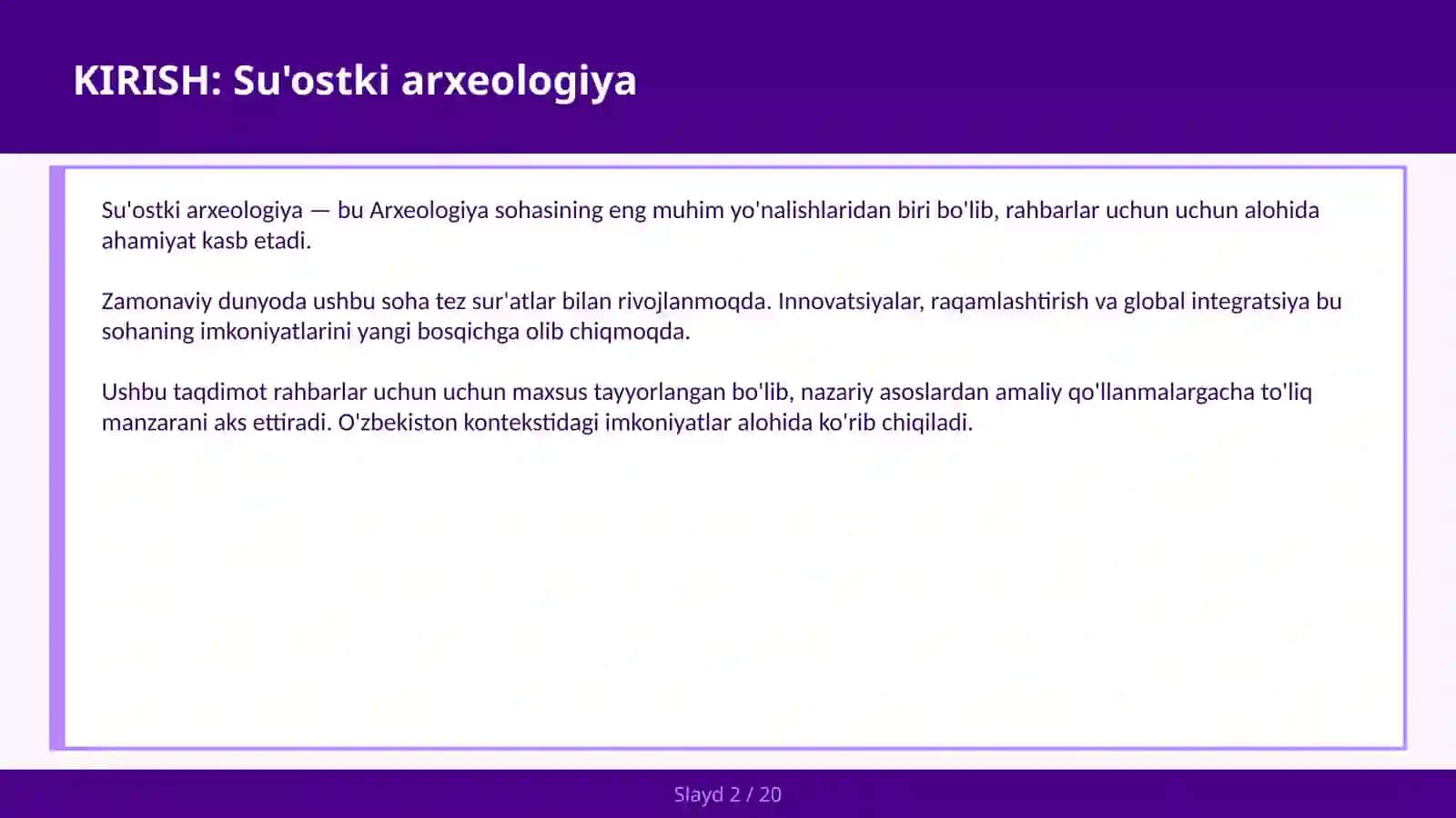 SU'OSTKI ARXEOLOGIYA 2