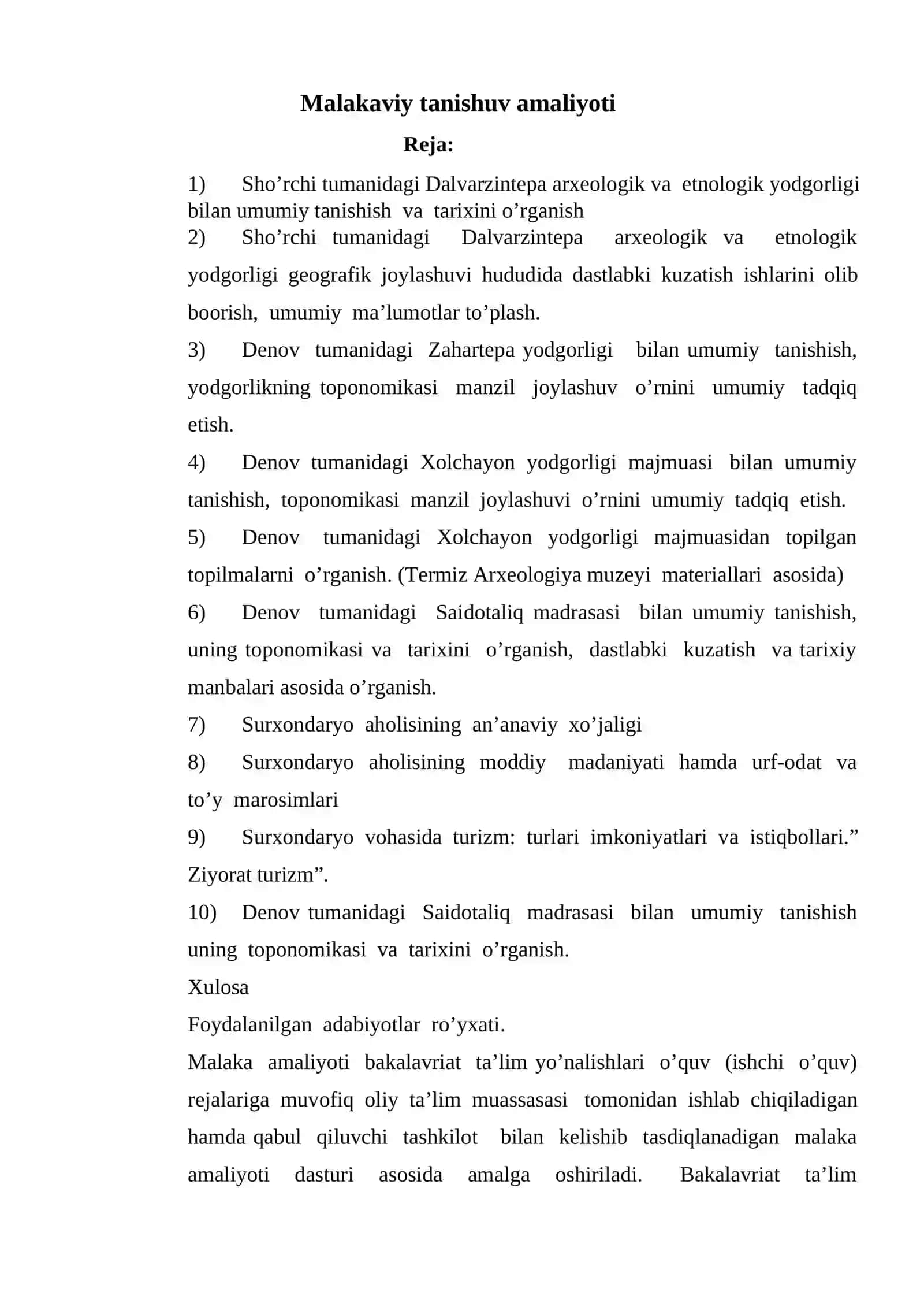 MALAKAVIY TANISHUV AMALIYOTI 2
