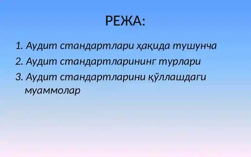 АУДИТ СТАНДАРТЛАРИ 2