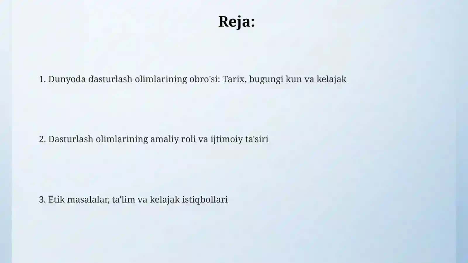 Dasturlash sohasi olimlari dunyo nigohida 2