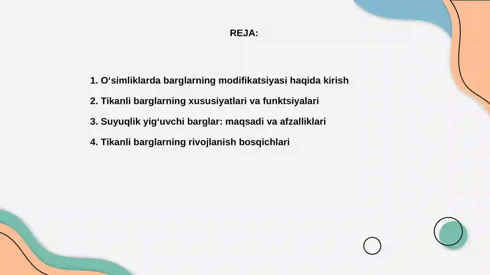 Oʻsimliklarda barglarning modifikatsiyasi 2