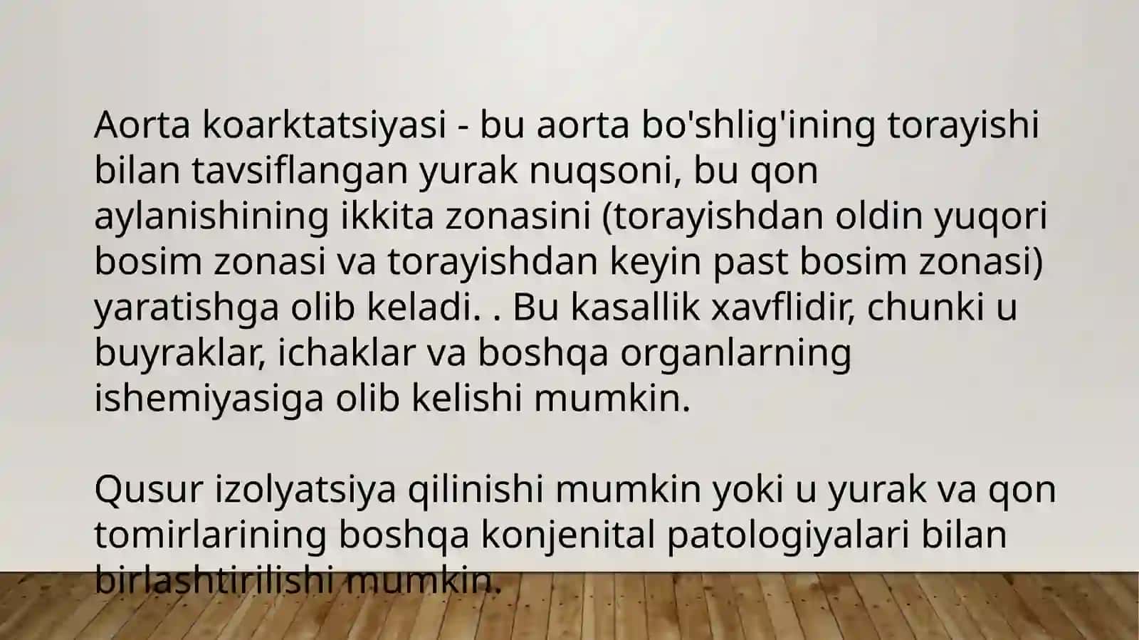 Aortaning rivojlanish nuqsonlari 2