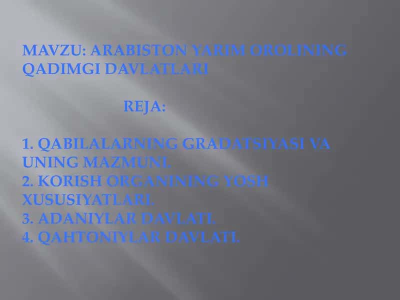 Arabiston yarim orolining qadimgi davlatlari 2