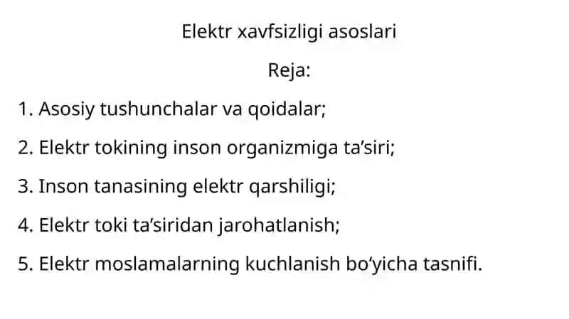 Elektr xavfsizligi asoslari 2