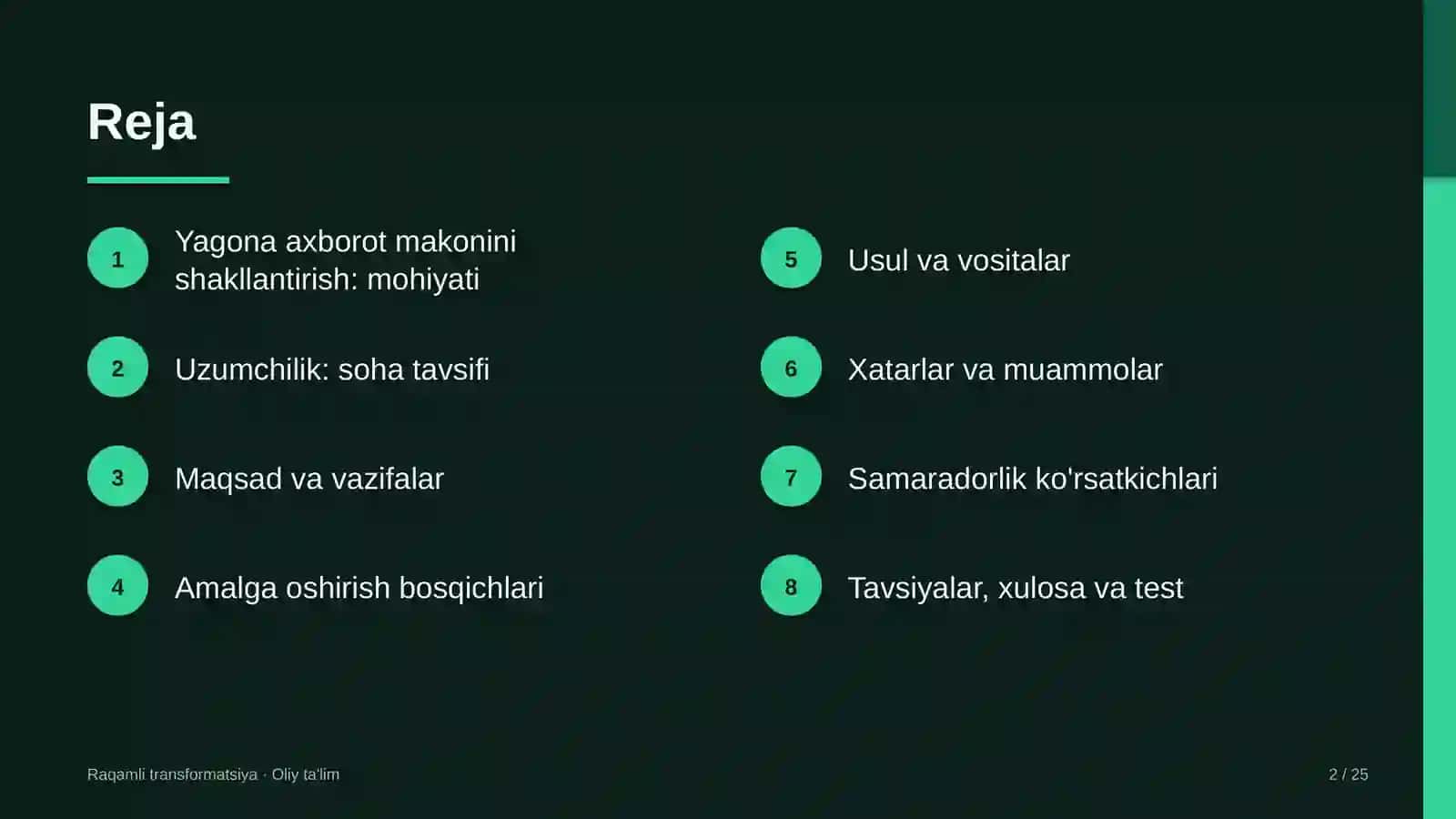 Uzumchilikda yagona axborot makonini shakllantirish 2